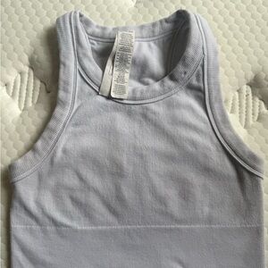 Alo White Ribbed Tank Top